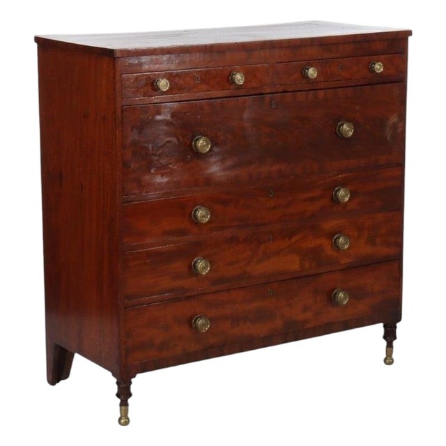 American Empire Classical Mahogany Butlers Chest With Drop-Front Desk C1840 For Sale