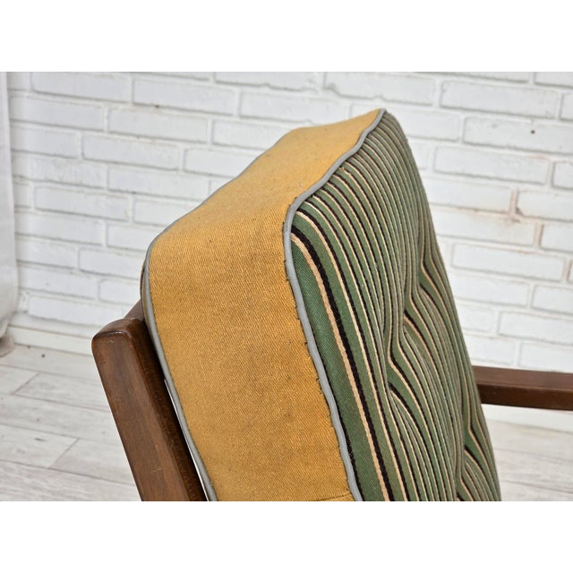 Danish Armchair in Furniture Wool and Beech Wood, 1960s For Sale - Image 8 of 18