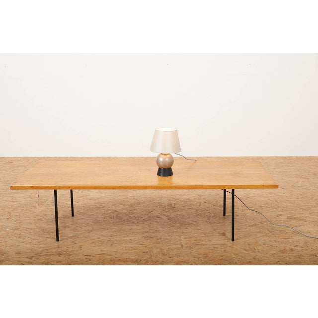 Table Lamp in Black Wooden Base, Metal Globe and Shade, 1920s For Sale - Image 18 of 18