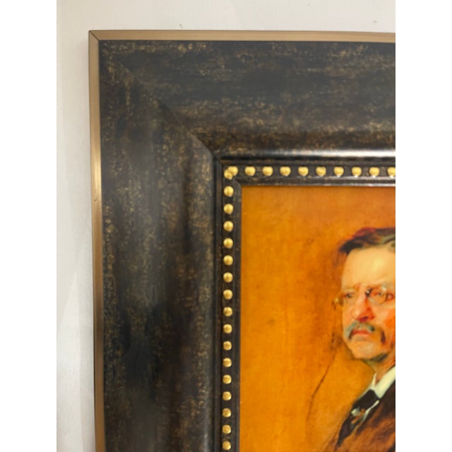 Hand-Textured Theodore Roosevelt Portrait Print After Tade Styka in Gilt Frame For Sale - Image 11 of 11
