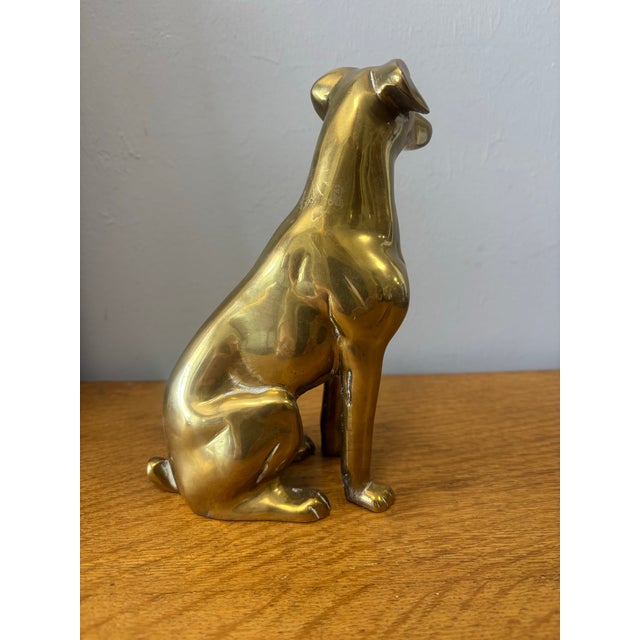 Mid 20th Century Vintage English Brass Dog For Sale - Image 5 of 5