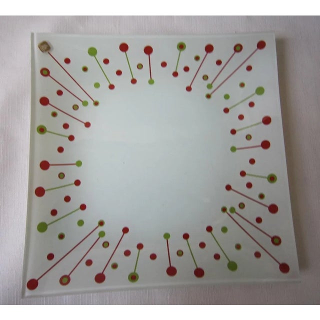 Glass 1970s Atomic Glass Serving Tray For Sale - Image 7 of 7