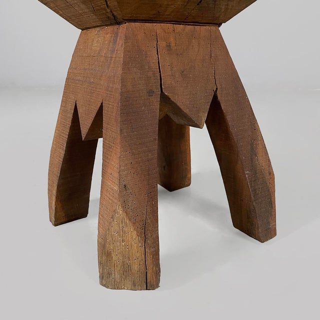 Italian Modern Square Wooden Stools, 1970s, Set of 3 For Sale - Image 16 of 18