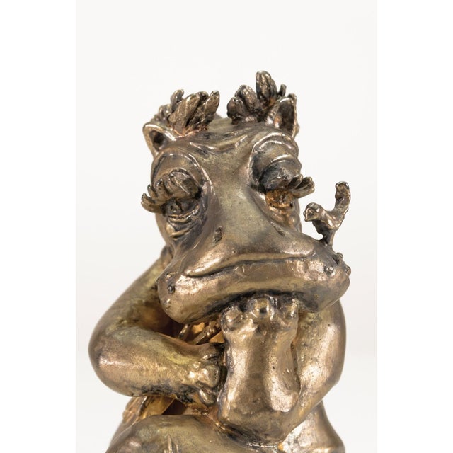 1970s Modern Brutalist Fashionista Hippopotamus Cast Metal Sculpture Signed g.g. 1973 For Sale - Image 5 of 6