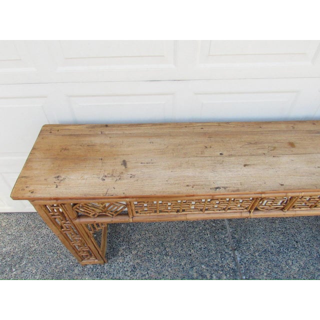 Antique Chinese Chippendale Bamboo Console or Altar Table For Sale - Image 18 of 18