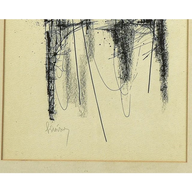 Abstract Composition, 1960s, China Ink on Paper, Framed For Sale - Image 4 of 6