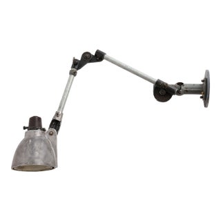 Industrial Anglepoise Wall Mounted Cast Iron Sconce, C. 1940 For Sale