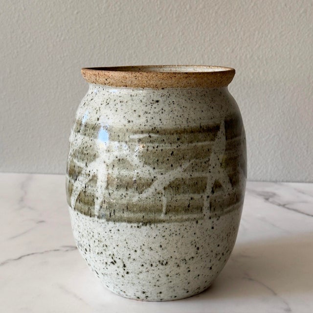 Vintage Studio Pottery Stoneware Vase For Sale In Seattle - Image 6 of 7