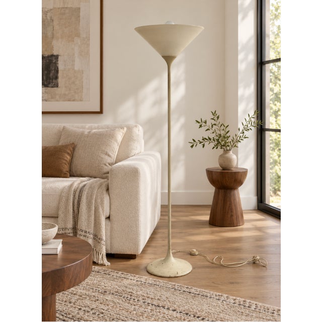 1960s Mid Century Modern Italian Torchiere Floor Lamp, C. 1960’s For Sale - Image 5 of 12