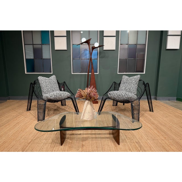 Pair of Organic-shaped Iron Armchairs with Bouclé Upholstery, Brazil, 1950s – Lot 677B For Sale - Image 11 of 18