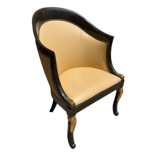 1 of 2 Hendrix Allardyce Regency Style Ebonized & Giltwood Club Chair For Sale