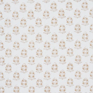 Schumacher Aditi Hand Blocked Print Fabric In Sky For Sale