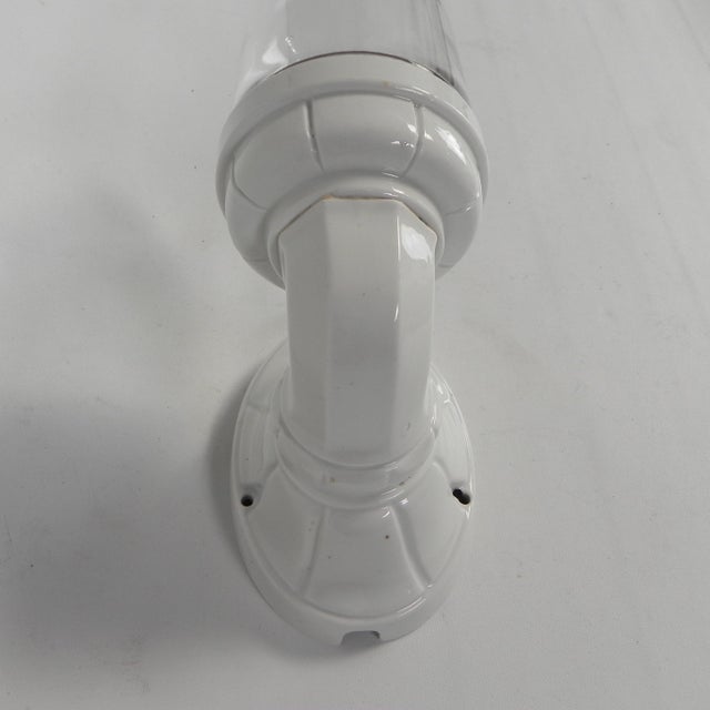 Porcelain Wall Lamp with Transparent Glass Shade, 1930s For Sale - Image 14 of 18