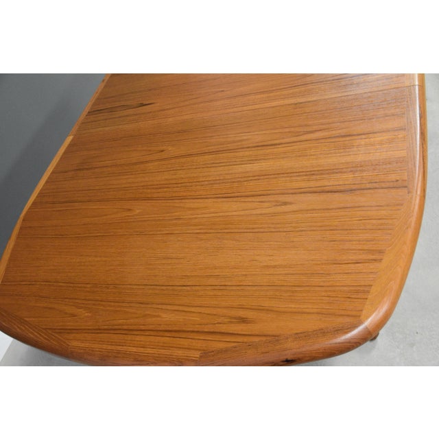 Brown 1970s Refinished 72” Danish Modern Teak Dining Table For Sale - Image 8 of 11