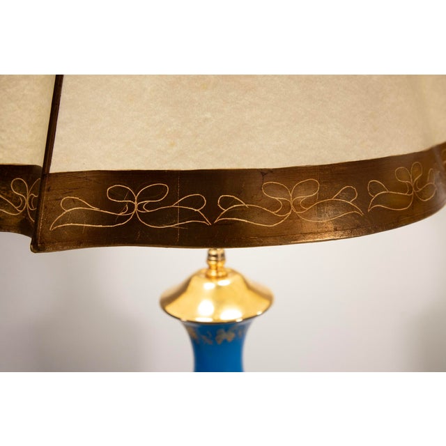 19th Century French Turquoise Opaline Glass Ormolu Table Lamps - Pair For Sale In West Palm - Image 6 of 14