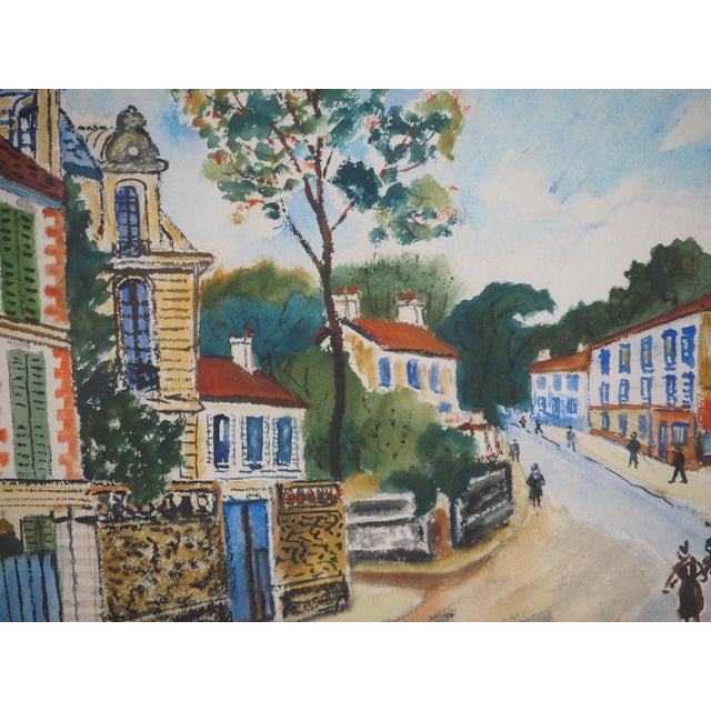 Elisée Maclet, Château in Montmorency, 20th Century, Original Watercolor, Framed For Sale - Image 8 of 11