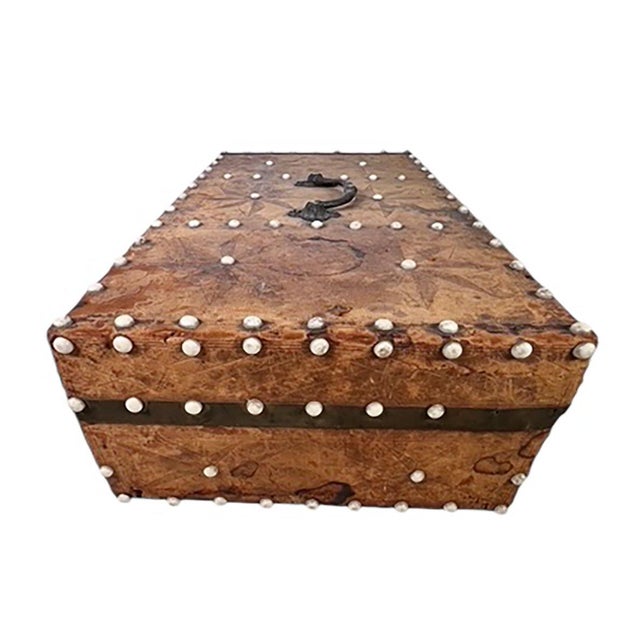 A rare North American embossed leather traveling desk/document box dating to 1825. This finely crafted piece features...
