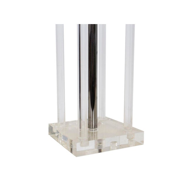 USA, 1970s Lucite Rod Table Lamp, rectangular in form. Comes with lamp body only. Mix and match with other lucite pieces....