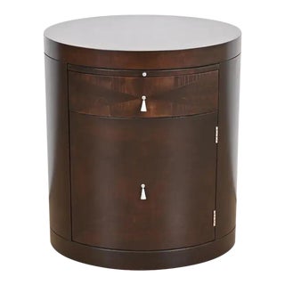 Barbara Barry for Baker Furniture Oval Mahogany Nightstand or Side Table - Vintage Late 20th Century For Sale
