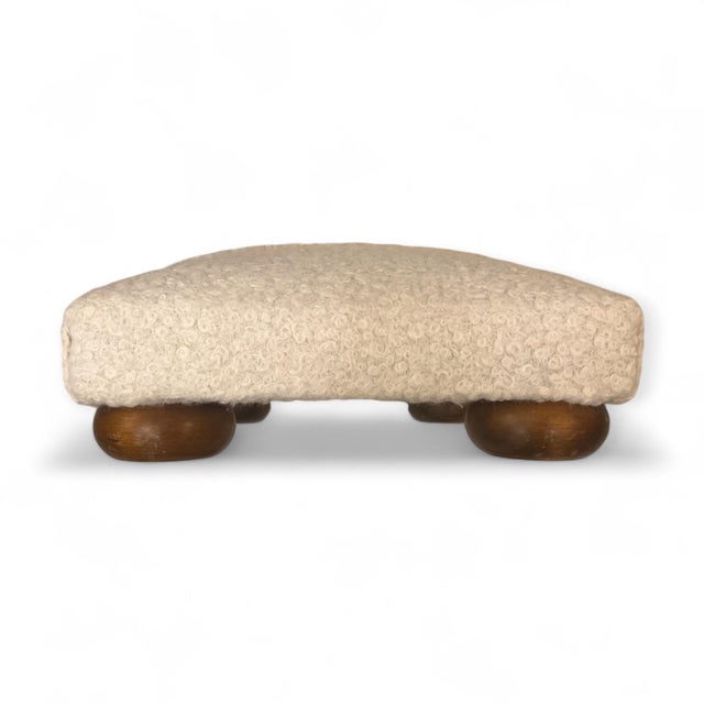 Nordic Ottomans in Bouclé, Set of 2 For Sale - Image 6 of 7