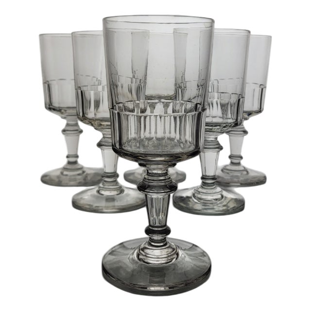 Antique Wine Glasses, 1890s, Set of 6 For Sale