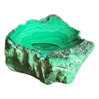 20th Century Pure Malachite Chunk Catchall For Sale