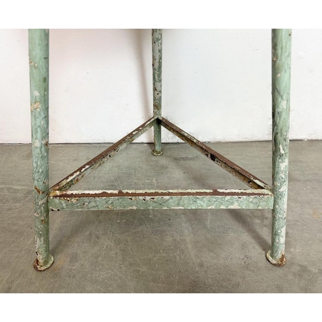 Industrial Green Workshop Stool, 1960s For Sale - Image 11 of 15