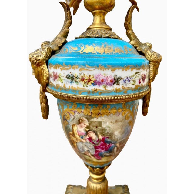 Mantelpiece Set from Sèvres Porcelain, Set of 3 For Sale - Image 10 of 13