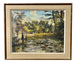 Michel Gérard Gilbert, Landscape and Mountain River, Watercolor