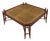Chinese Chippendale Style Faux Bamboo Brass Tray Form Square Coffee Table For Sale