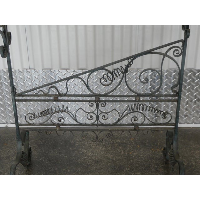 19th Century French Faux Bamboo Brass and Wrought Iron Blanket Stand For Sale In Miami - Image 6 of 8