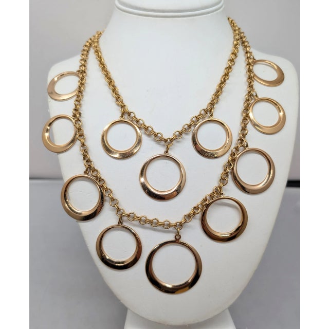 1970s Vintage Signed Napier Goldtone O Charms Necklace For Sale - Image 5 of 8