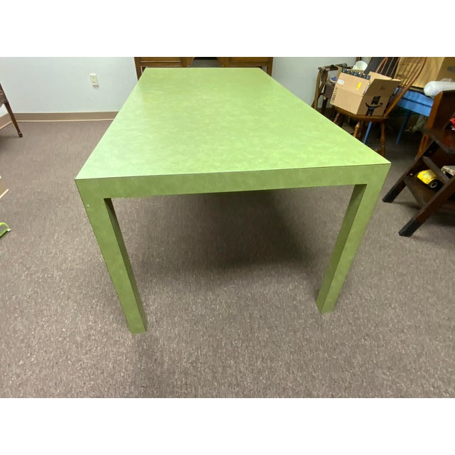 Late 20th Century Ray Arthur Inc. Green Formica Parsons Table For Sale - Image 4 of 9