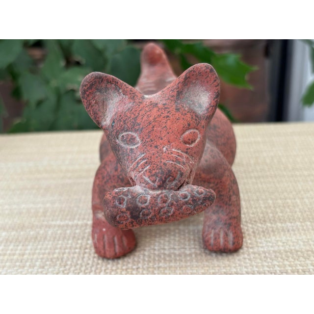Tribal 20th Century Mesoamerican Pre-Columbian Style Clay Pottery Dog Sculpture For Sale - Image 3 of 9