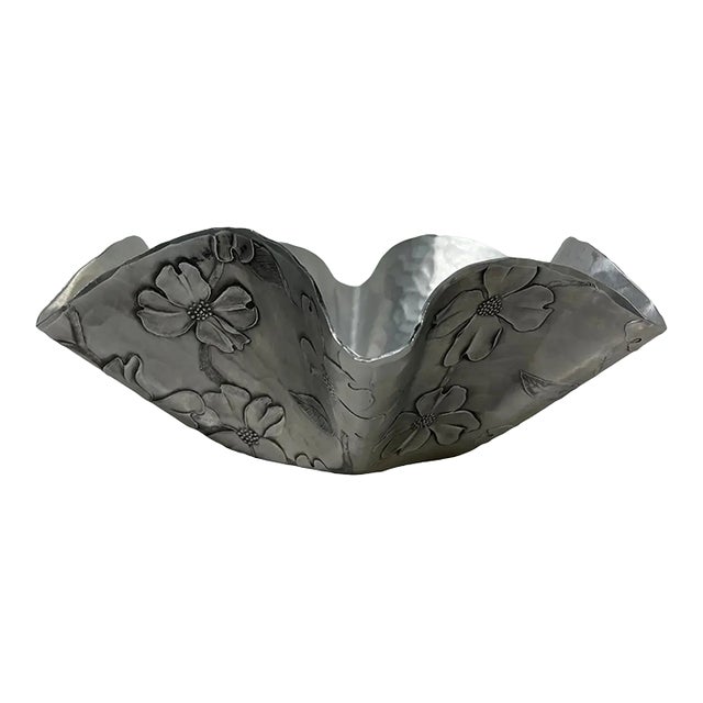 1960s Sculptural Dogwood Serving Dish by Wendell August Forge Grove City, Pa For Sale