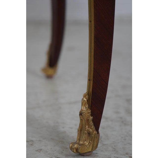 Louis XV Style Parquetry Inlaid Mahogany Side Table W. Drawer For Sale - Image 17 of 17