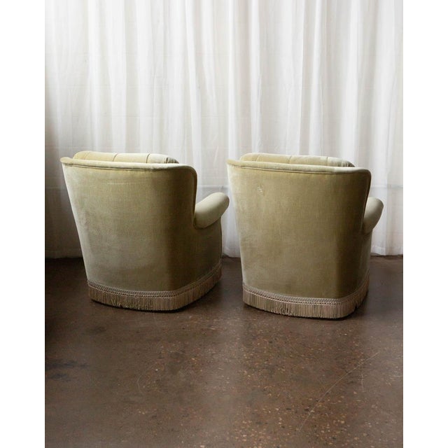 Green Pair of Danish Mid-Century Velour Lounge Chairs, 1970s For Sale - Image 8 of 13