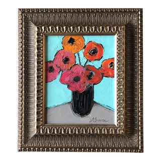 Contemporary Original Alexandra Brown Modernist Pop Art Still Life Oil Painting Ornate Frame For Sale