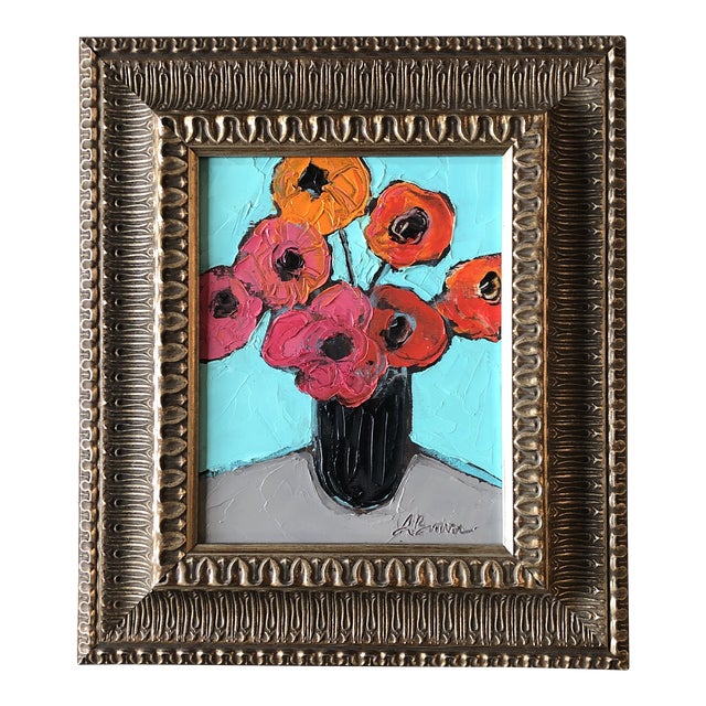 Contemporary Original Alexandra Brown Modernist Pop Art Still Life Oil Painting Ornate Frame For Sale