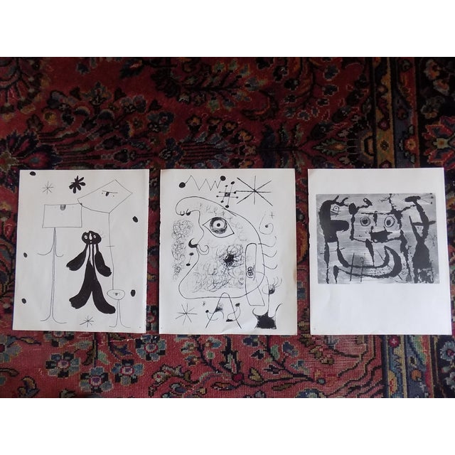 Joan Miró Vintage Mid Century Modern Abstract Joan Miro Lithographs - Set of 3 For Sale - Image 4 of 5