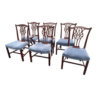 Baker Furniture Carved Mahogany Chippendale Dining Chairs - a Set of 6 For Sale
