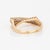 1990s 90s Vintage Diamond Crossover Ring Sz 9 14k Yellow Gold Double Row Bypass Band For Sale - Image 5 of 7