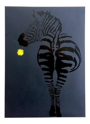 Vintage 1960's Mid Century Modern Israeli Pop Art " Zebra " Rachel Klein Silkscreen Print Poster
