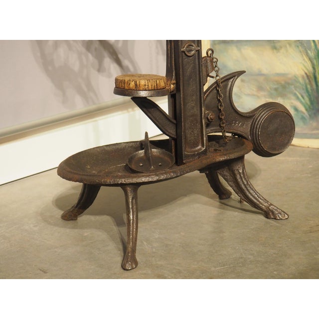 Circa 1900 Heavy Cast Iron French Wine Bottle Corker For Sale - Image 12 of 12