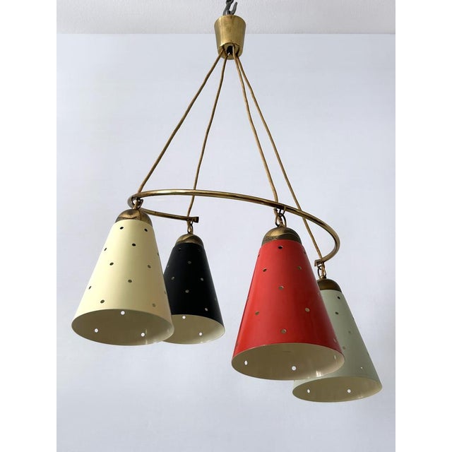Mid-Century Modern Four-Armed Chandelier, Germany, 1950s For Sale - Image 13 of 18