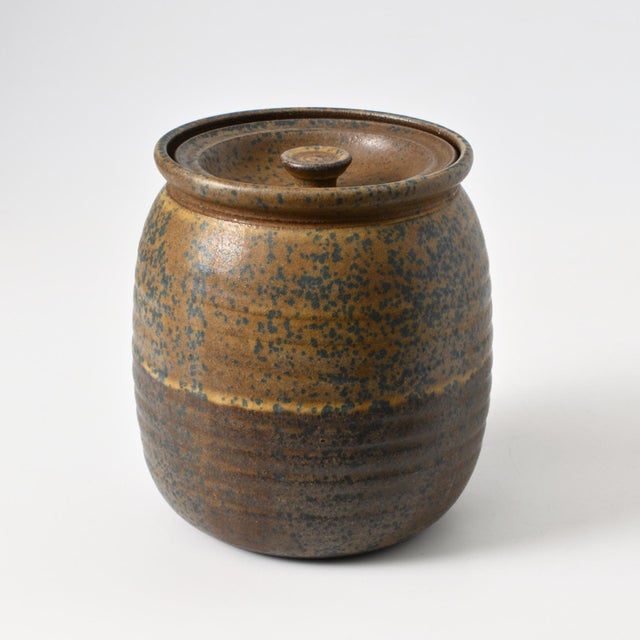 German Studio Pottery Container from Töpferei Schäfer Telgte, 1970s, in Flawless conditions. Designed 1970 to 1979 This...