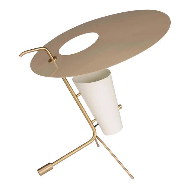 Pierre Guariche G24 Table Lamp in Sand and White for Sammode Studio For Sale