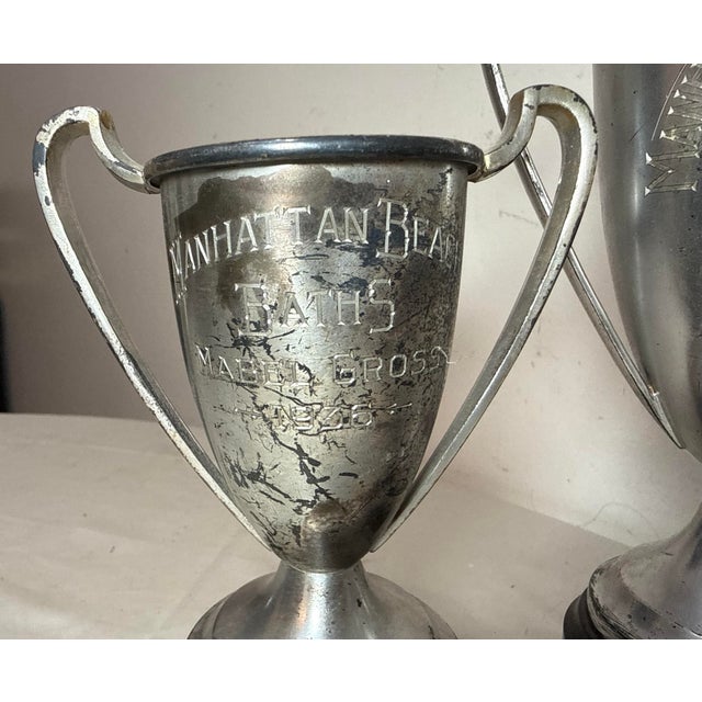 Antique 1930's Sterling Silver & Bronze Lyle Cup Engraved Speaking Trophy Award For Sale - Image 4 of 10