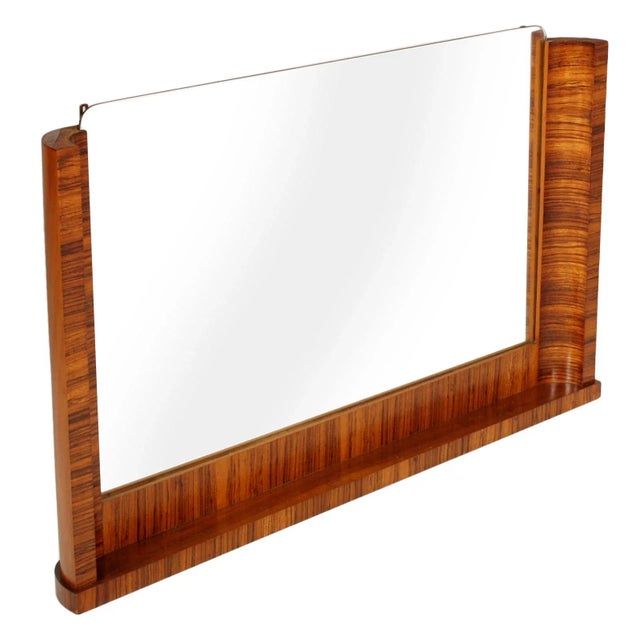 Wood Italian Art Deco Macassar Ebony Wall Mirror by Osvaldo Borsani For Sale - Image 7 of 7