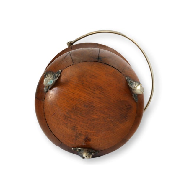 Early 20th Century Edwardian English Oak Biscuit / Barrel Ice Bucket For Sale - Image 4 of 6